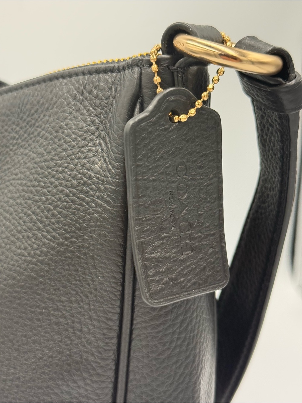 Coach Ellie File Bag Black Pebbled Leather Crossbody Shoulder C1648 - Picture 3 of 10